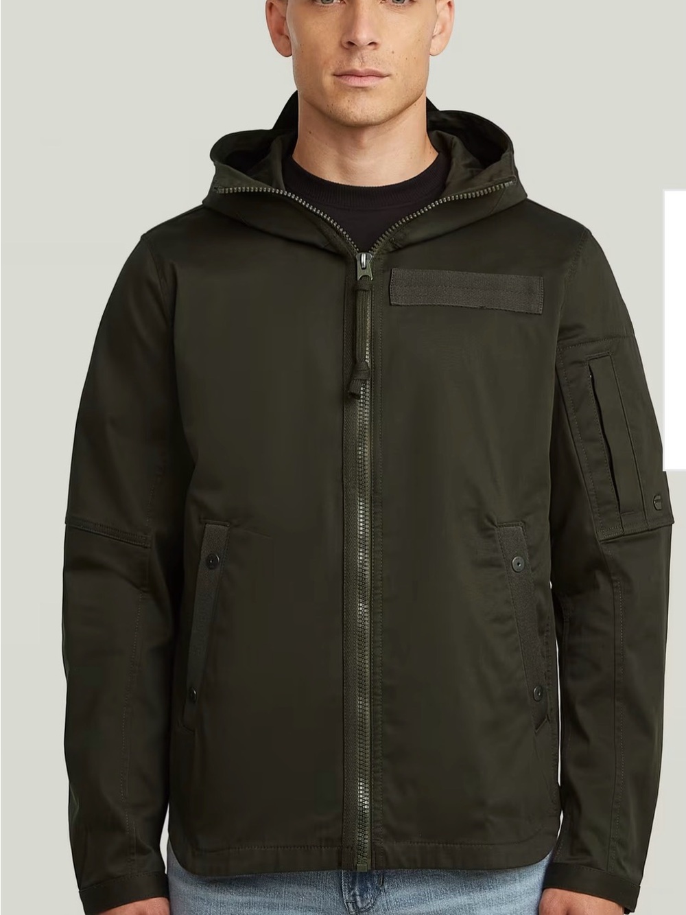 G Star Raw Batt Hooded Overshirt Utility Jacket Olive Green Men’s SMALL